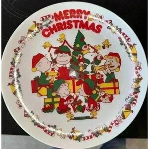 Vintage Peanuts 1950-1966 United Syndicate "Merry Christmas" Collectors Plate‎